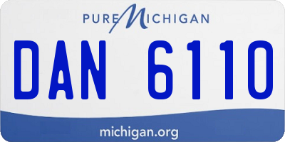 MI license plate DAN6110