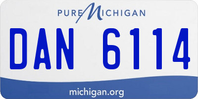 MI license plate DAN6114