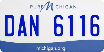 MI license plate DAN6116