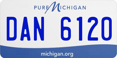 MI license plate DAN6120