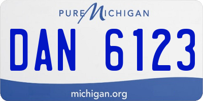 MI license plate DAN6123