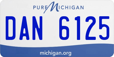 MI license plate DAN6125