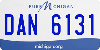 MI license plate DAN6131