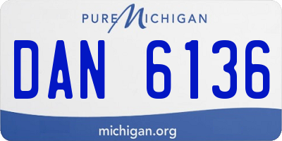 MI license plate DAN6136
