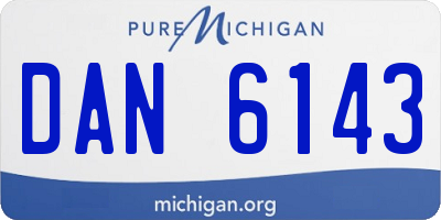 MI license plate DAN6143