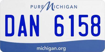 MI license plate DAN6158
