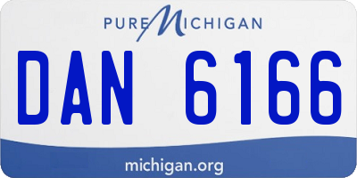 MI license plate DAN6166