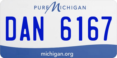 MI license plate DAN6167