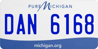 MI license plate DAN6168