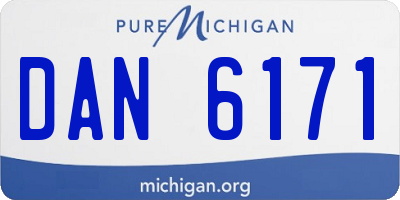 MI license plate DAN6171