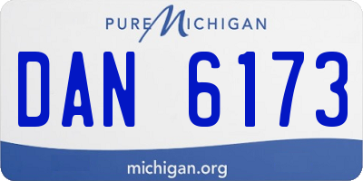 MI license plate DAN6173