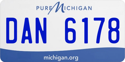 MI license plate DAN6178