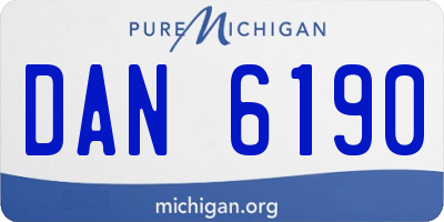 MI license plate DAN6190