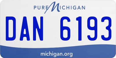 MI license plate DAN6193