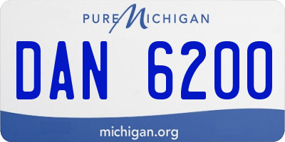 MI license plate DAN6200