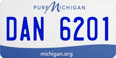 MI license plate DAN6201