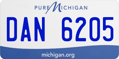 MI license plate DAN6205
