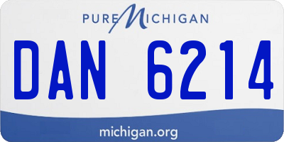 MI license plate DAN6214