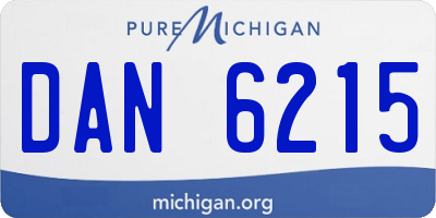 MI license plate DAN6215