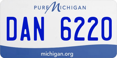 MI license plate DAN6220