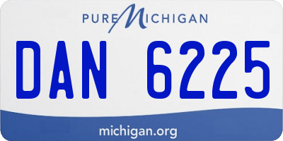 MI license plate DAN6225