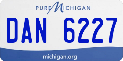 MI license plate DAN6227