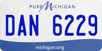MI license plate DAN6229
