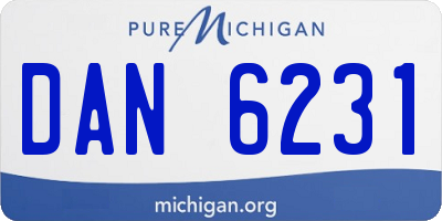 MI license plate DAN6231