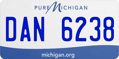 MI license plate DAN6238