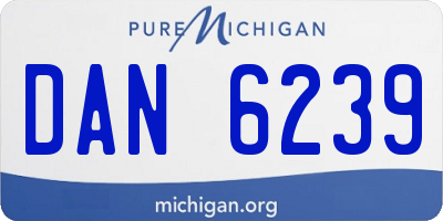 MI license plate DAN6239