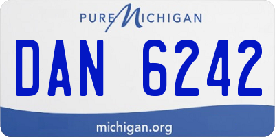 MI license plate DAN6242