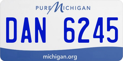 MI license plate DAN6245