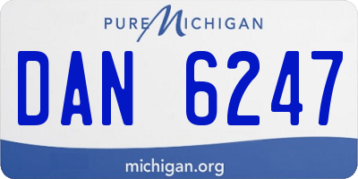 MI license plate DAN6247