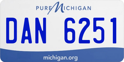 MI license plate DAN6251