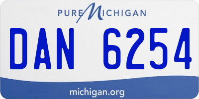 MI license plate DAN6254