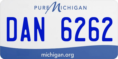 MI license plate DAN6262