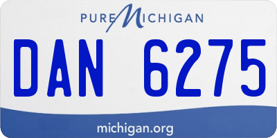 MI license plate DAN6275