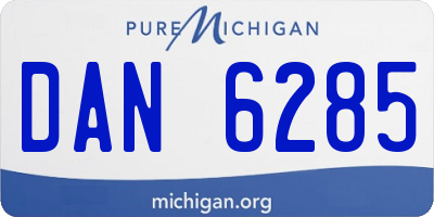 MI license plate DAN6285
