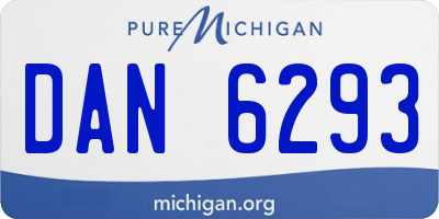 MI license plate DAN6293