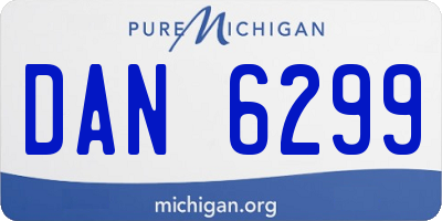 MI license plate DAN6299