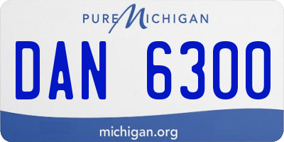 MI license plate DAN6300