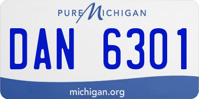 MI license plate DAN6301