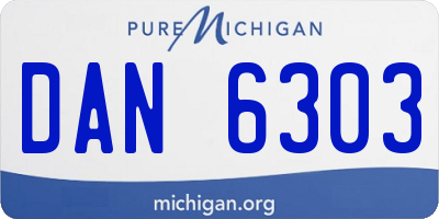 MI license plate DAN6303