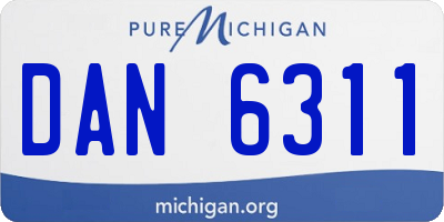 MI license plate DAN6311