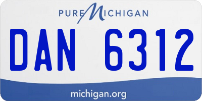 MI license plate DAN6312
