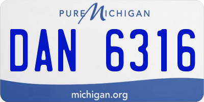 MI license plate DAN6316