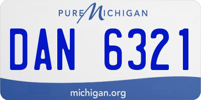 MI license plate DAN6321