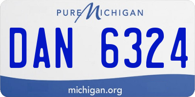 MI license plate DAN6324