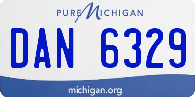 MI license plate DAN6329