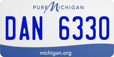 MI license plate DAN6330